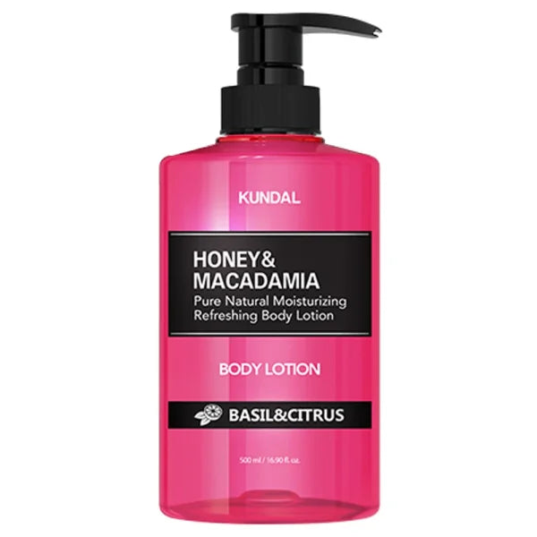 KUNDAL – Honey & Macadamia Pure Body Lotion, Citrus & Basil, 500ml