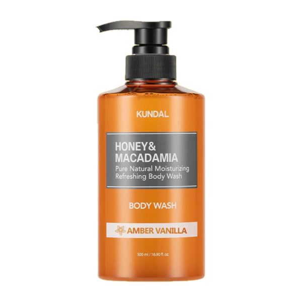 KUNDAL – Honey & Macadamia Pure Body Wash, Amber Vanilla, 500ml