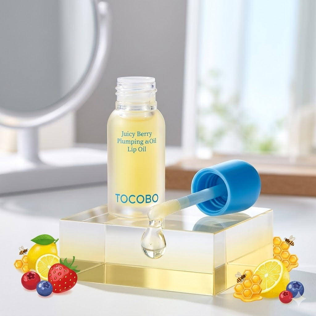 TOCOBO – Juicy Berry Plumping Lip Oil (Honey Lemon), 4g