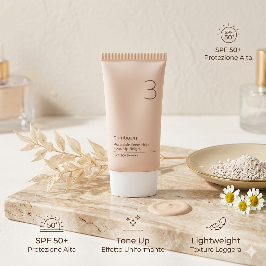 Numbuzin - No.3 Porcelain Base Skip Tone Up Beige - 50ml